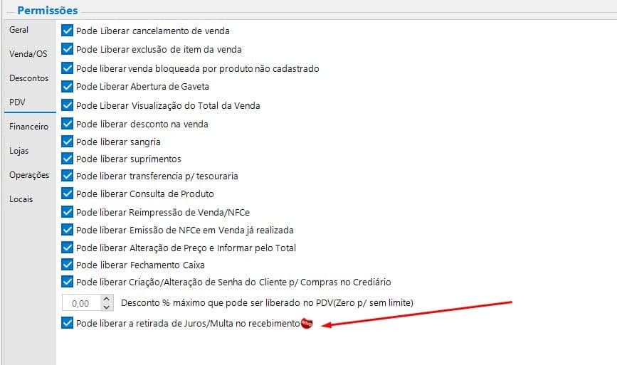 Permissão por usuário