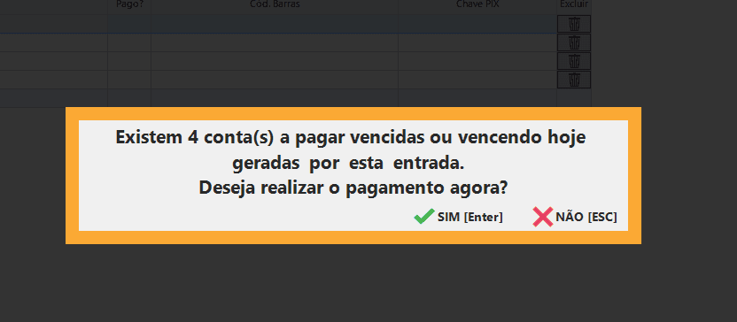 Pagamento automático de contas ao finalizar Entrada de NF-e