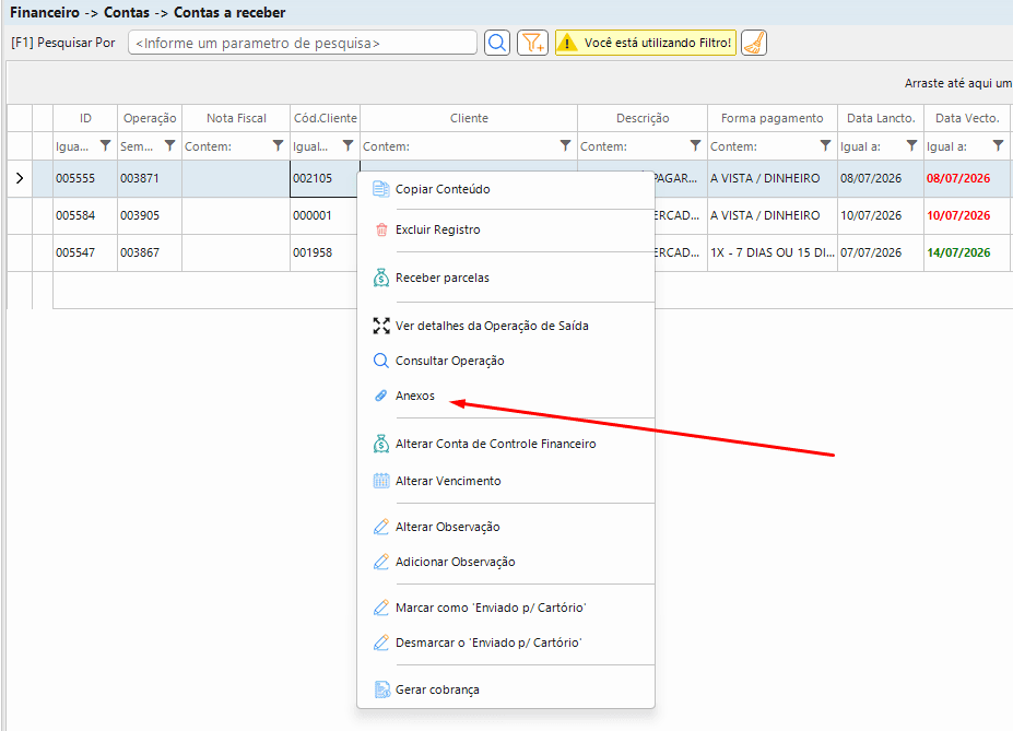 Anexos em Contas a Pagar e Contas a Receber
